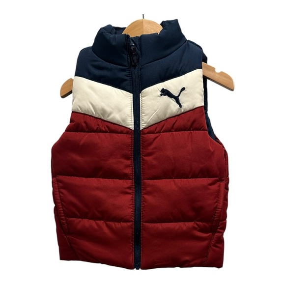 Puma Other - Puma Boys Red and Navy Puffer Jacket Vest, NWT, 3T